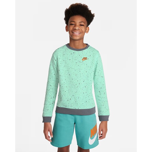 Nike Kids Mint Green Gray Splatter Print Sweatshirt M Unisex - Picture 1 of 6